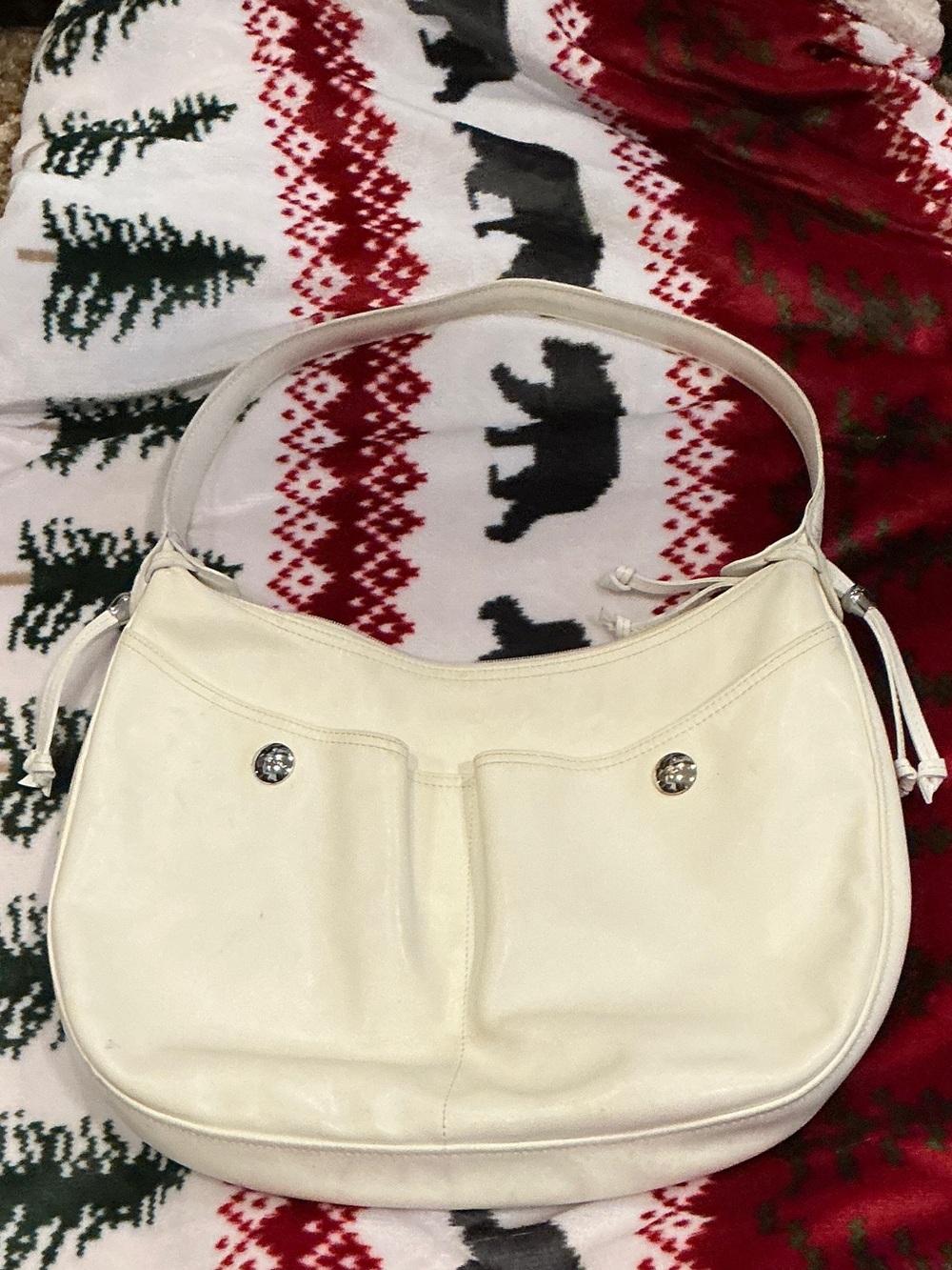 Longchamp White Shoulder Hobo Bag